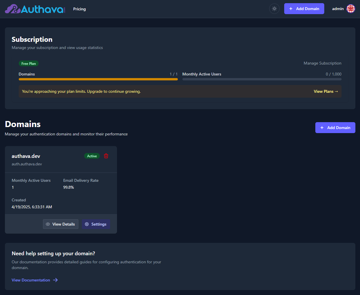 Authava Dashboard
